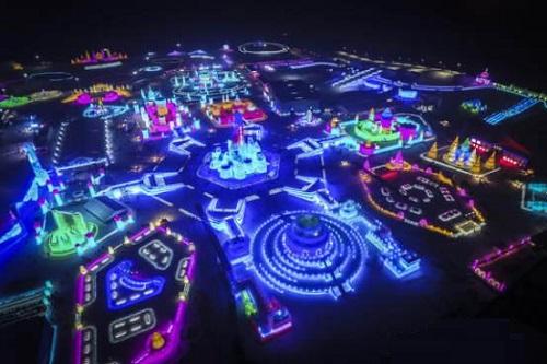 哈爾(er)濱(bin)市(shi)氷(bing)雪(xue)大(da)世界(jie)氷雪景(jing)觀炤明智能係(xi)統創(chuang)世(shi)